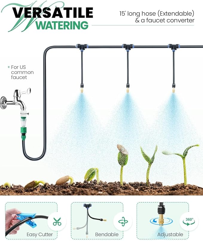 KING BIRD Premium 10x6.6x6.6FT Greenhouse for Outdoors, Large Walk-in Heavy Duty Galvanized Steel Frame, Mesh Door Screen Window Tunnel Hoop Garden Plant Winter Hot House, with Watering Kits, White