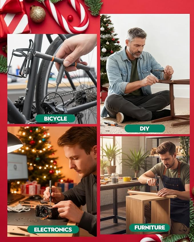 Saker 42-in-1 Magnetic Screwdriver Set for Christmas Gifts, Screwdriver Kit with T Handle & Storage Case, Holiday Gifts for Men, DIY, Furniture, Computer, and Bicycle Repair, Orange