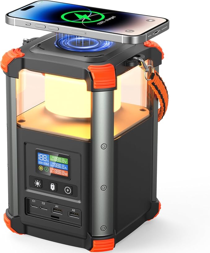 BLAVOR Portable Power Station 64,000mAh, 236.8Wh Outdoor Generator, 100W+65W USB C Two-Way Fast Charging Small Generator, 15W Wireless Power Bank with Camping Lantern for Camping, and Home Emergencies