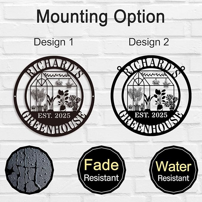 Personalized Metal Garden Greenhouse Sign, Custom Hanging Garden Decor for Outside, Perfect Mother's Day, Grandma, Sister Gift, Unique Gardenhouse Sign