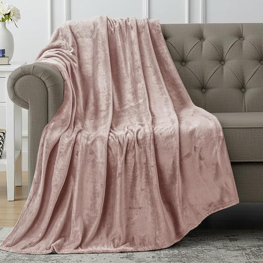 Utopia Bedding Fleece Blanket Throw Size Rose Pink 300GSM Luxury Anti-Static Fuzzy Soft Microfiber Blanket for Couch, Sofa and Bed (60x50 Inch)