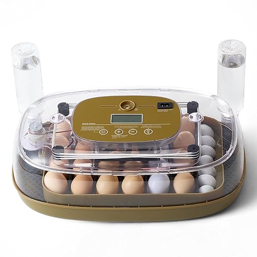 HIRALIY 24 Incubators for Hatching Egg Automatic Turner with Candler Smart Temperature and Humidity Control, 360° Viewing, Ideal for Chicken, Duck, Quail, Goose, Farm, Home, Classroom Hatching