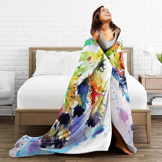 Goat Blanket Goat Gifts for Girls Boys Kids Cute Colorful Couch Sofa Throw Blanket Flannel Animals Birthday Gifts- 60''x80''