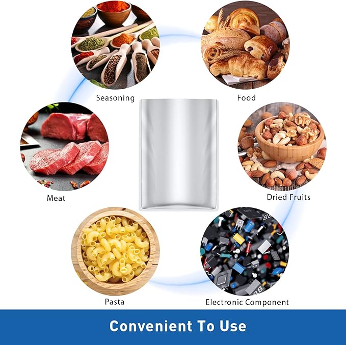 50 Pack 1 Gallon Mylar Bags for Food Storage with Oxygen Absorbers for Rice, Grains, Coffee Beans and Emergency Long Term Food Storage