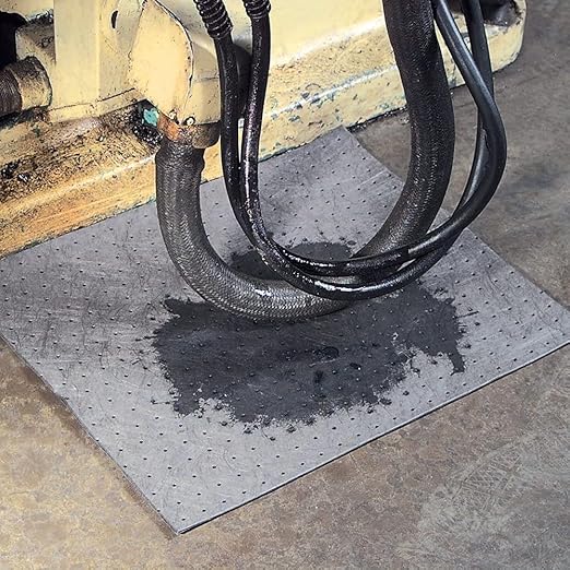 PIG Premium Absorbent Mat Pads | 50 Oil Absorbent Pads | The Original PIG Mat | 15" x 20" Oil Pads | Each Pad Absorbs 28 oz | Total Absorbency is 11 Gallons | 50-Count | MAT231