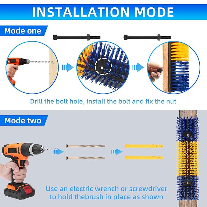Livestock Scratch Brush for Cattle, Horses, Goats, Cow, Durable Scratching & Massage Grooming Tool for Healthy Coat, Relieves Itching, Easy Install on Fence Posts(2pcs, Yellow)