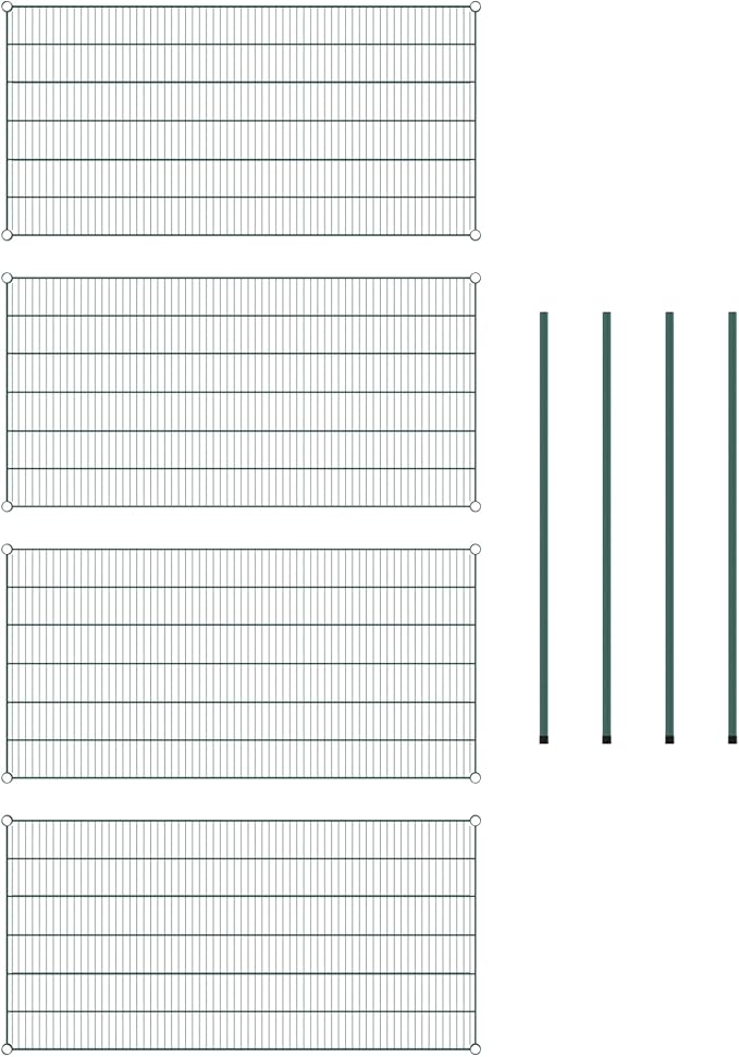 Commercial NSF Listed Green Epoxy Stationary Wire Shelving Kit 30" x 60" x 54", with 4 Shelves Perfect for Warehouse, Walk-in Refrigerator, Freezer, Grocery Store, Restaurant, Dishroom