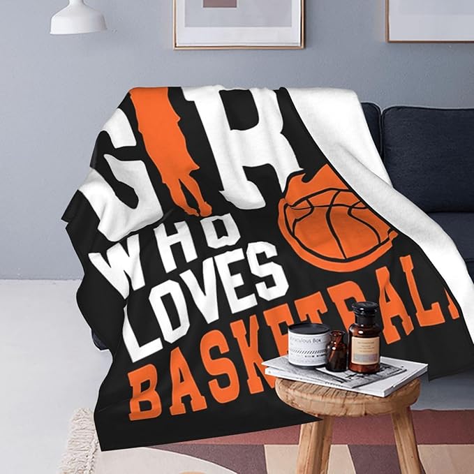 Basketball Throw Blanket Just A Girl Who Loves Basketball Decor Blanket Super Cozy Plush Lightweight Soft Plush Flannel Fleece Sports Blanket Gifts For Girls Boys Kids Women For Sofa Bed Couch 60"X80"