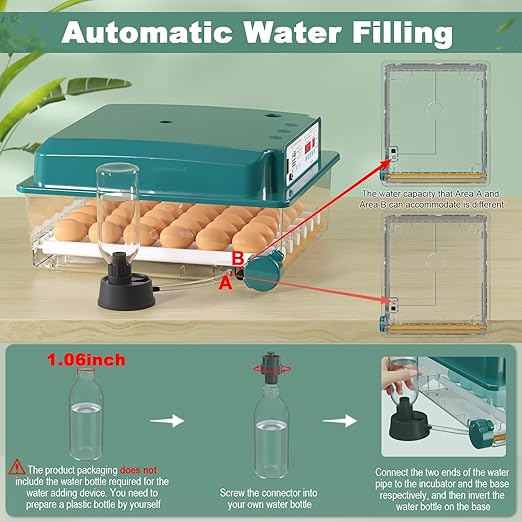 36 Eggs Incubators for Hatching eggs,Chicken Eggs Incubator with Automatic Egg Turning and Humidity Monitoring,Automatic Temperature Control Egg Incubator with Egg Candle for Chicken Duck Goose Pigeon