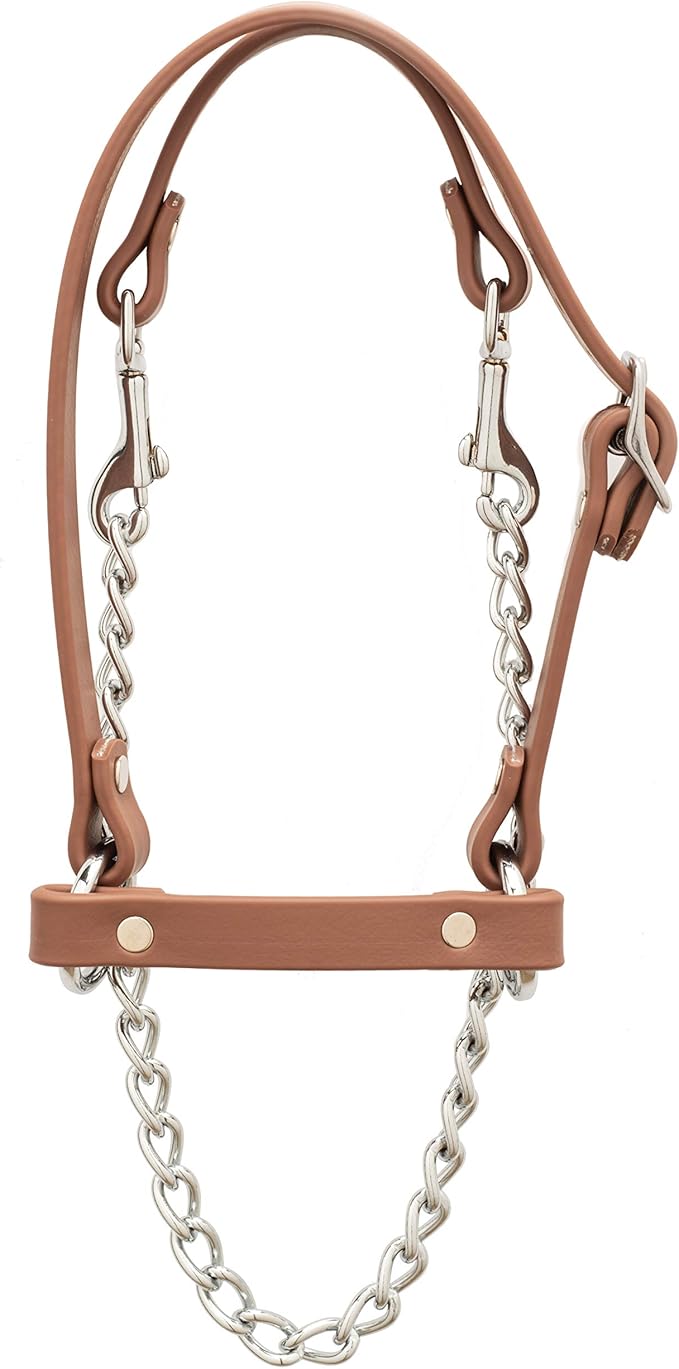 Weaver Leather Livestock Brahma Webb Total Control Goat Halter, Brown
