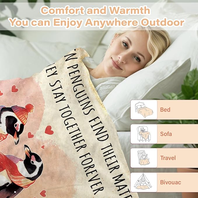 Anniversary Blanket Gifts, Romantic Gifts for Women Men, Wedding, Valentine's Day, Birthday Gifts for Wife, Girlfriends, Husband, Couples Blanket Gifts for Chritsmas Thanksgiving 50x60
