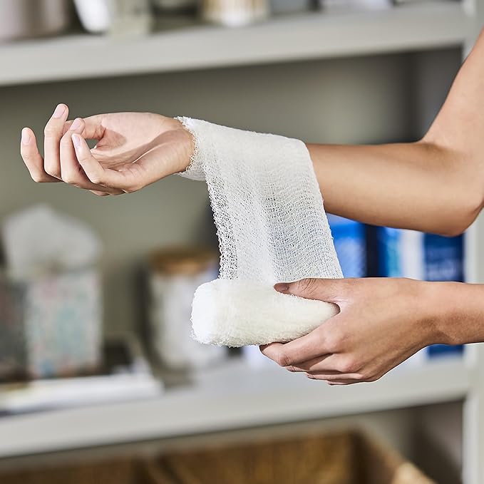 CareStock Gauze Rolls Bandage [Pack of 100] 4.5 in x 4.1 yds, Sterile, Rolled Cotton Dressing, First Aid Wrap, Medical Grade Supplies