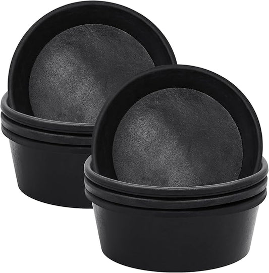 Sadnyy 8 Pcs Rubber Feeder Pan, Rubber Feed Pan Utility Horse Feed Bucket Dog Bowl Horse Feeder for Cats Dogs Goats Chicken Dust Bath Container Animal Feeding, 10.6 x 4.1 Inch (4 Quart)