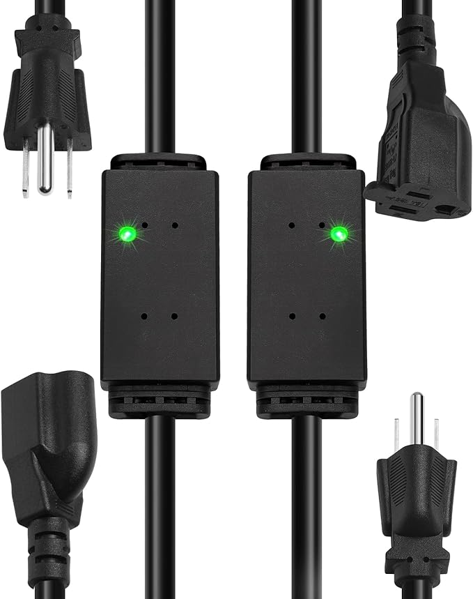 Thermostat Controlled Extension Cord - On at 32°F/Off at 50 °F, Thermostat Controlled Outlet No Need to Close Manually, for Chicken Water Coop Heater Heated Water Bowl Bird Bath Deicer Roof Cable