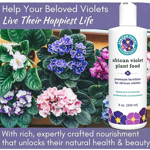 African Violet Fertilizer | Premium Liquid Plant Food for Strong Roots & Lush Blooms | Gentle, Balanced 3-3-3 Formula with Essential Micronutrients | Sea Kelp, Humic & Fulvic Acid | Made in USA | 8 oz