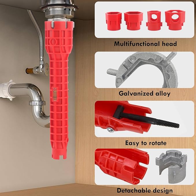 14-in-1 Multi-functional Wrench Faucet Sink Installer Tool for Toilet, Bathroom, Sink, Kitchen Plumbing Installation and Repairs