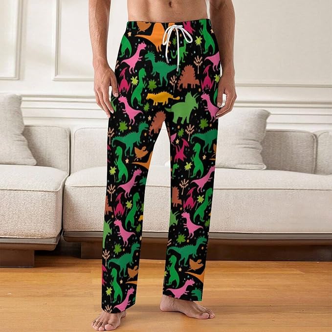 Funny Mens Pajama Pants Lightweight Soft Lounge Pant Sleep Pj Bottoms for Men With Pockets