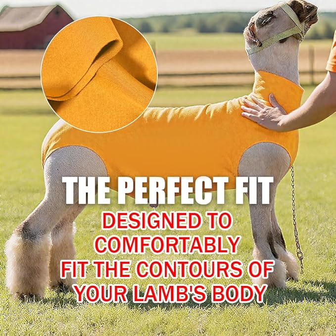 Spandex Goat Tube for Show Goats - Show Livestock Supplies: Goat Covers & Blankets Rich in Color (Medium, Large) (Yellow, Large)