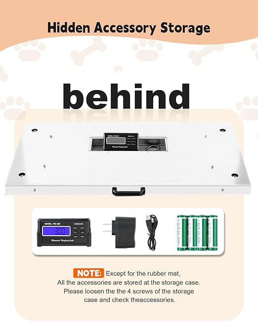 Large Pet Scale for Dogs 1100lb x 0.2lb, Folding Veterinary Animal Digital Scale with Stainless Steel Platform 40.5 5X 20.87 in, Tare Lock Function, Livestock Vet Scale for Dog Sheep Pig Goat