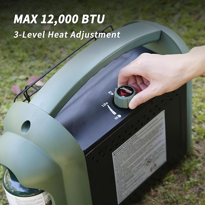 THE BOSS Propane Heater Indoor Large, 12000 BTU Portable Heater Outdoor Use Propane, Outdoor Space Heater for Camping