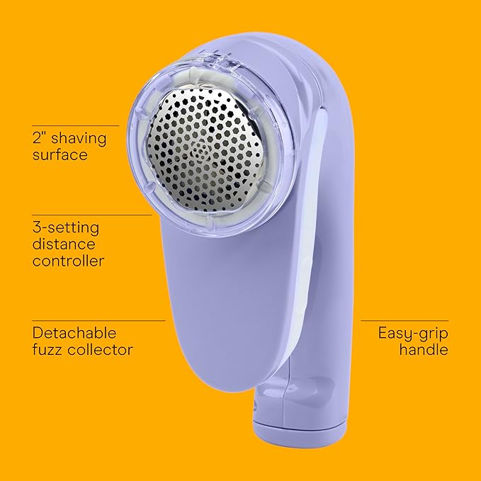Conair Fabric Shaver and Lint Remover, Battery Operated Portable Fabric Shaver, Lavender