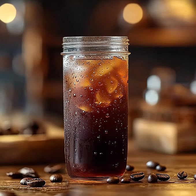 ComSaf 24 oz Mason Jars Wide Mouth 6 Pcs, Large Canning Jars with Seal Bands, 24 oz Glass jar with Lid for Jam, Sauce, Juice, Coffee, Pickling, Fruit, Dessert, Kitchen Storage, Vanilla Extract