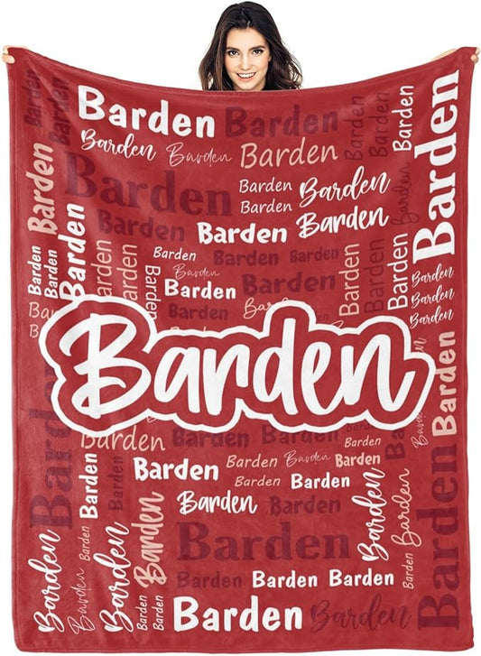 Custom Blanket with Name Personalized Blankets for Kids Adult Boys Girls Flannel Monogrammed Customized Blankets Throw (50''x60'')
