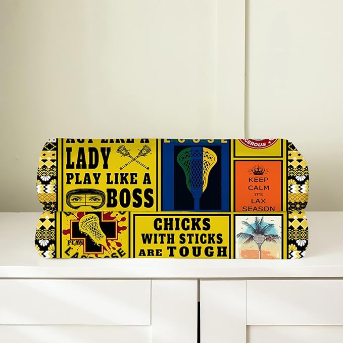 Lacrosse Blanket, Lacrosse Throw Blanket, Sports Gifts Blankets Stuff Fleece Flannel Plush for Girls Women Men Boys Lovers Adults Soft Bedding Gift for Sofa Bed Office Home Decor 40"X50"