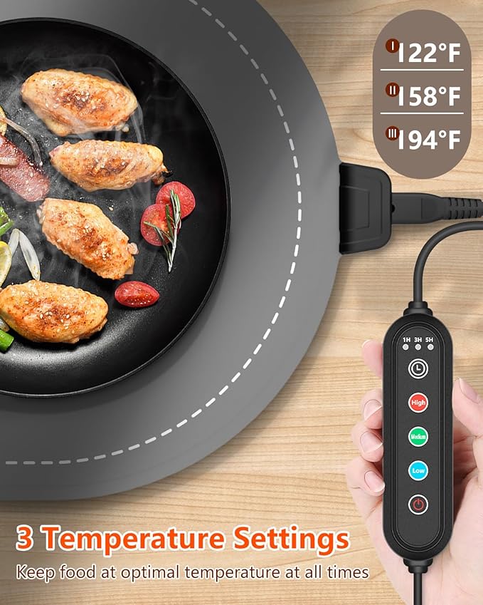Warming Mat for Food Extra Large,36"x15" Food Warming Mats for Countertops, Parties, and Daily Use with Timer and 3 Temperature Levels