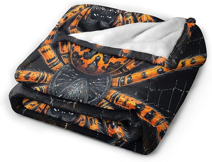 Soft Cozy Spider Flannel Throw Blanket - Warm Lightweight Fleece Plush Bedding Stuff Animal Decor - Gifts for Lover Girls Boys Kids Women Adults - Bed Travel 60"x80"