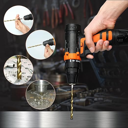 Drill Bit Set, 19Pcs Twist Drill Bit (13Pcs Hex Shank Drill Bit Set+6Pcs Cobalt Drill Bit) for Sheet Metal, Wood, Plastic, Quick Change Design (1/16" - 1/4")