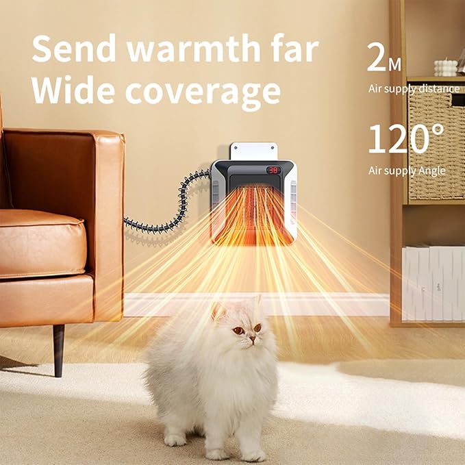 Dog House Heater Wall Mount Anti-Bite Cord 600w/300w Safe & Efficient Heating Overheat Safe for Pet Houses,Chicken Coops,Dog House