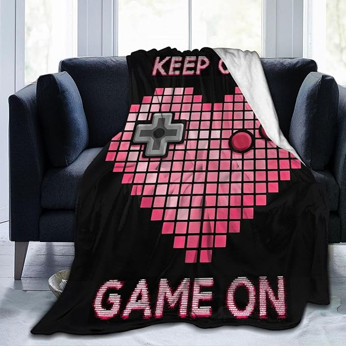 Gaming Blanket Gifts for Girls Boys Gamer Throw Blankets Cozy Plush Fleece Video Game Decor Flannel Fuzzy for Kids 50"X40"
