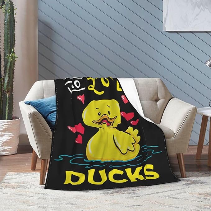 Duck Blanket Super Cozy Soft Duck Throw Blanket Warm Plush Fluffy Just a Girl Who Loves Ducks Lightweight Fleece Flannel Gifts Blankets for Kids Adults 80"x60"