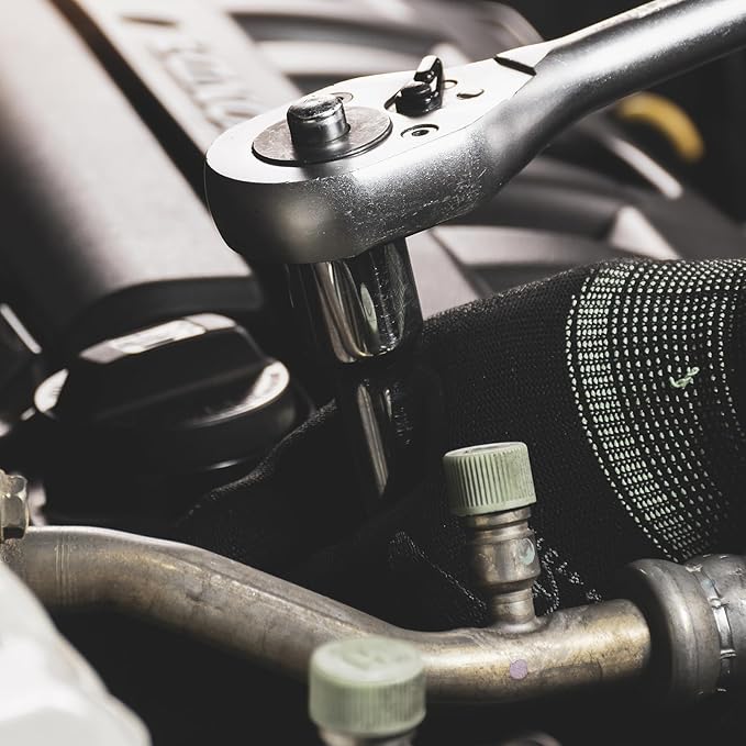 Egofine 10PCS 3/8” Drive Deep Socket Set,Metric Socket Set（10-21mm,6 Point Socket Set With Hanging Bracket,Cr-V Steel