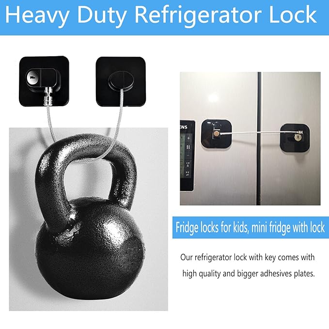 YEYA Upgraded Refrigerator Locks for Adults, Large Base 2-Pack, Cabinet Lock for Baby Proofing