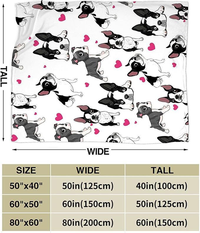 Tijuboni French Bulldog Blanket for Girls Boys Women Gifts Lovers Cute Throw Kids Adults Ultra Soft Cozy Fleece Couch Sofa Bed 40''x50''