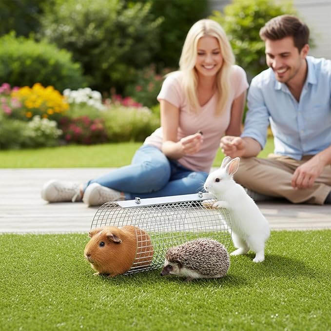 Small Animal Tunnel | Small Animal Cage Accessories Breathable Enrichment Toy - Round Pet Tube - for Guinea Bunny Gerbil Hamster Ferret Hedgehog