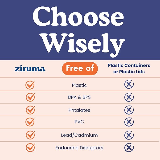 Ziruma Non-Toxic 1.5 cup Glass Food Storage Containers with Lids - Overnight Oats, Plastic Free Meal Prep, Reusable, Airtight, Microwave and Freezer Safe, 4 Pack