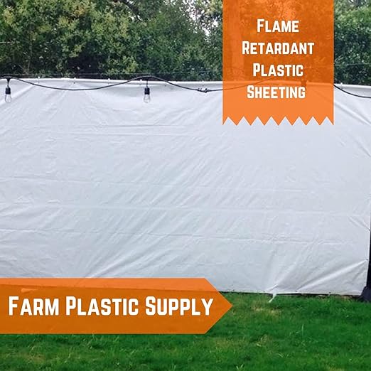 Farm Plastic Supply - Flame Retardant Plastic Sheeting - 6 Mil - (12' x 100') - Thick Plastic Sheeting, Heavy Duty Plastic Film, Drop Cloth Vapor Barrier, Construction Poly Cover Covering