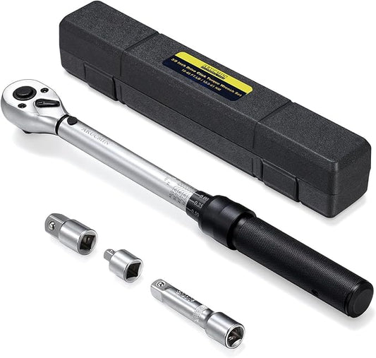 3/8-Inch Drive Click Torque Wrench Dual-Direction Adjustable Torque Wrench Set with Storage Case (10-45 ft.-lb./13.5-61 Nm)