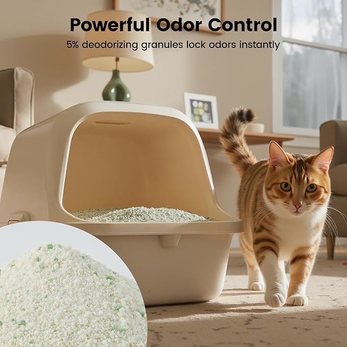 Gardner Pet Cassava Cat Litter, Clumping Tapioca Cat Litter with Odor Control, Low Dust, Natural Litter, Fast Absorption & Low Tracking Kitty Litter, Unscented with Deodorizing Pellets (9LBS*4)