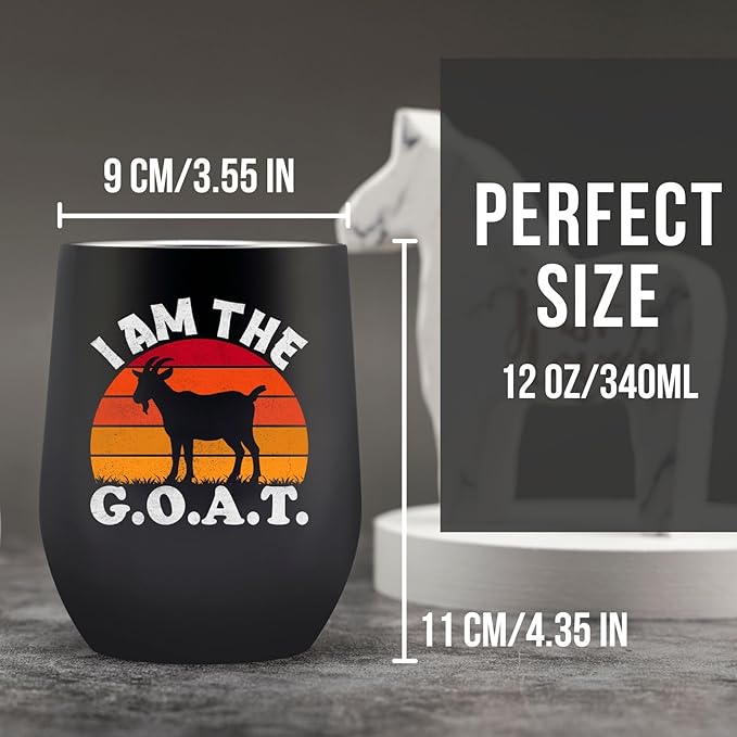 Onebttl Goat Gifts for Goat lovers, Farm Gifts for Women Men, 12 oz Stainless Steel Insulated Tumbler - I'm the G.o.a.t.