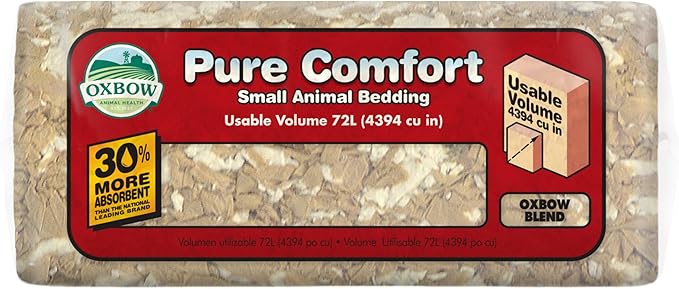 Oxbow Pure Comfort Bedding, Rabbit, Hamster, & Guinea Pig Bedding, Bunny Supplies for Litter Box, Pet Safe, Low Dust, Blend, 72 Liter Bag