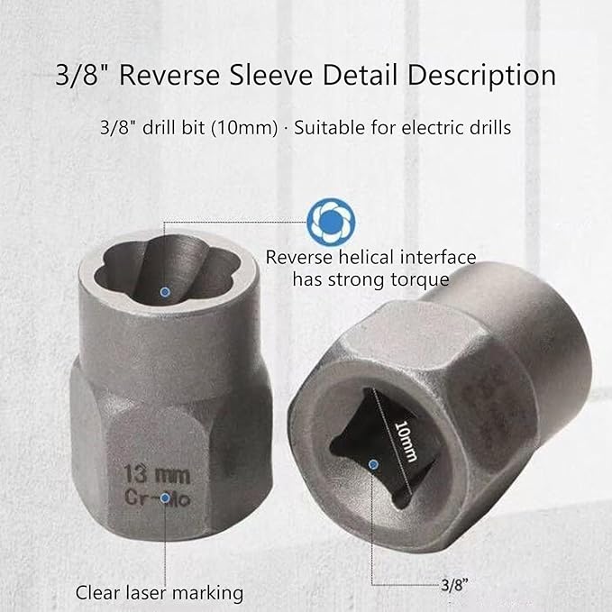 Heavy Duty Bolt Extractor Nut Removal Set 26 Tool Alloy Steel Construction Hexagonal Shank Adapter Precise Drill Bit Included Extraction Adapter