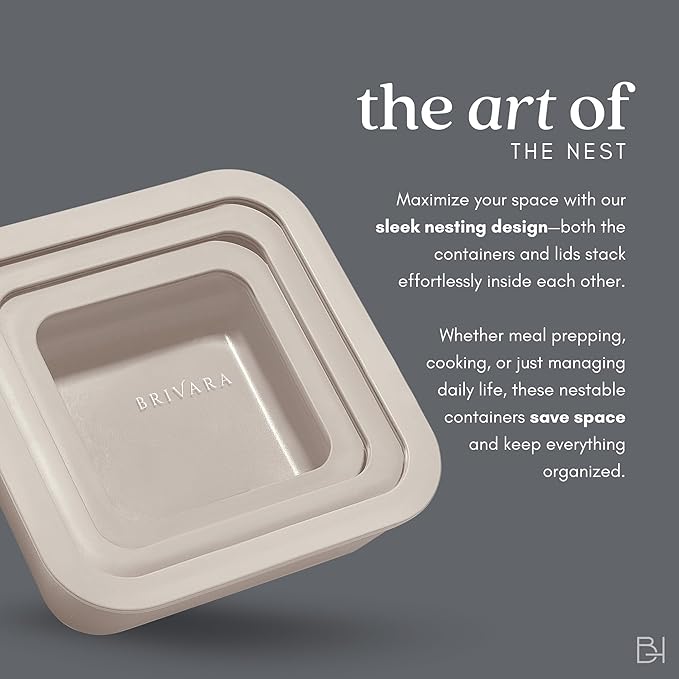 Ceramic Coated Glass Food Storage Container | No PTFE, PFOA, PFAS, and BPA | Reusable Non Toxic Meal Prep Container with Glass Lid | Easy To Store | 6 Cup Rectangle [Crema]