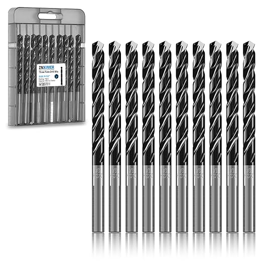 9/32" Triple Spiral Flute Cobalt Drill Bit Set (Pro - TiAlN Coated), Metal Drill Bit Set for Steel, Hardened Metal, Stainless Steel, 10-Piece with Index Storage Case