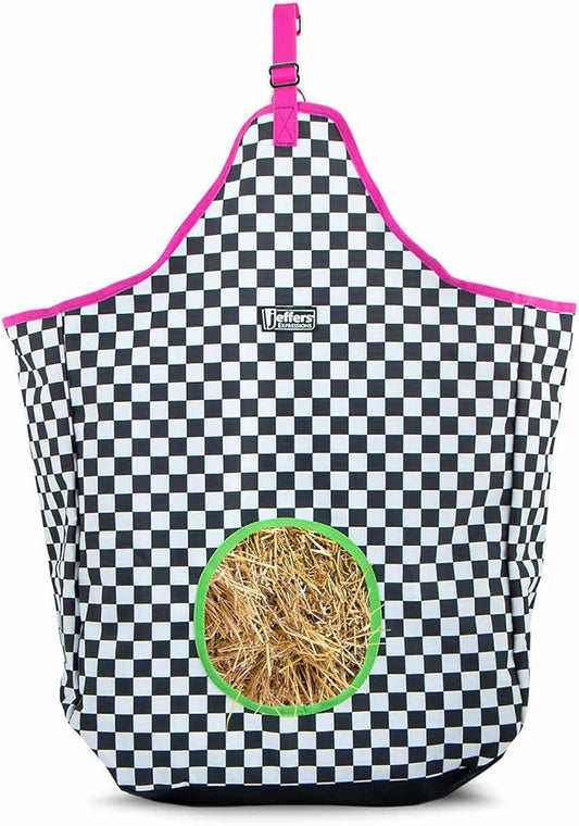 Jeffers Expression Top Loading Hay Bag for Horses & Livestock – Durable 600 Denier, Water Resistant Hay Feeder with Mesh Bottom for Stall, Trailer & Travel – Horse Feeding Supplies - Skater Cowgirl