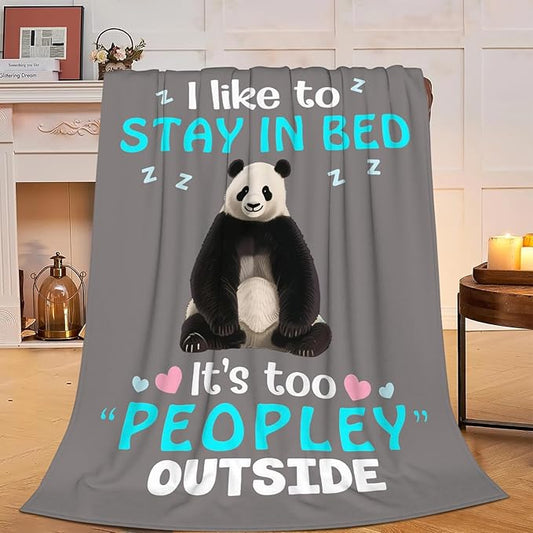 Panda Blanket, Soft Plush Fleece Animal Throw Blanket - Cozy Warm Stuffed Blankets Bedding Funny Panda Gifts for Women Girls Kids Adults 60"X80"