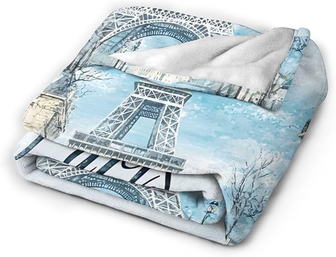 Tijuboni Paris Eiffel Tower Throw Blanket Paris Gifts for Girls Women Boys Men Adults Kids Soft Flannel Fleece Blanket for Couch Sofa Bed Home Decor 40"x50"